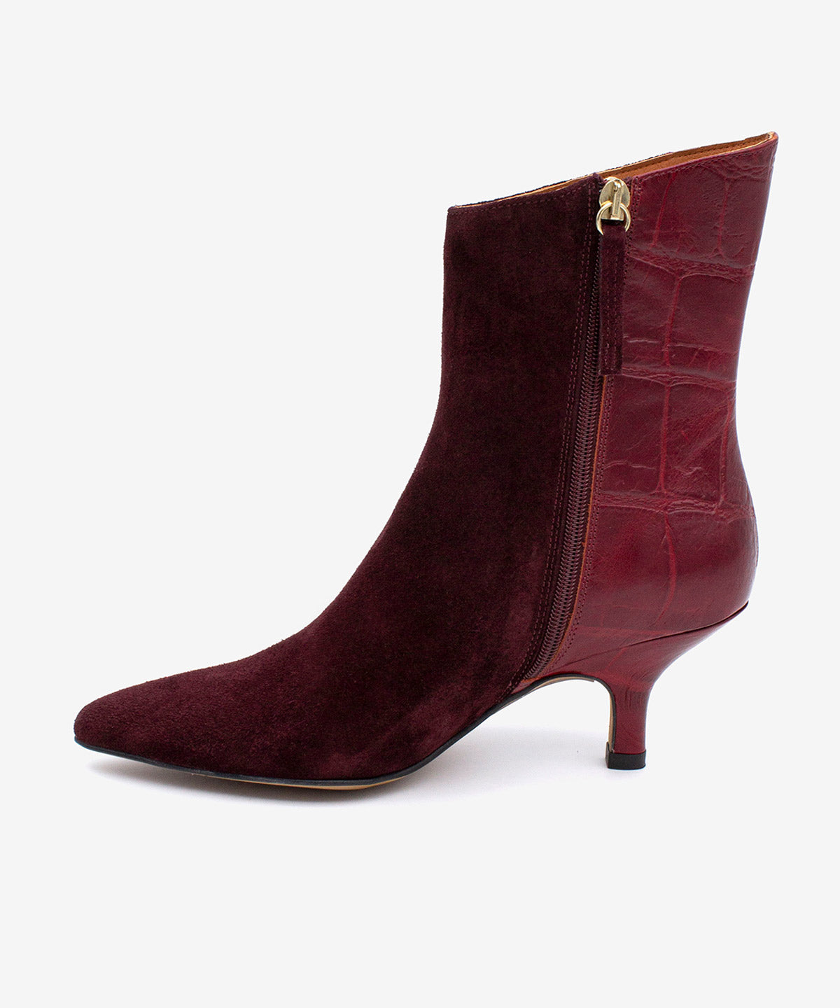 CHANTEL - Botín de mujer elegante con tacón de serraje y print cocodrilo - Zapatos Negros - Zapatos de mujer Ángel Alarcón - Women Shoes 2026