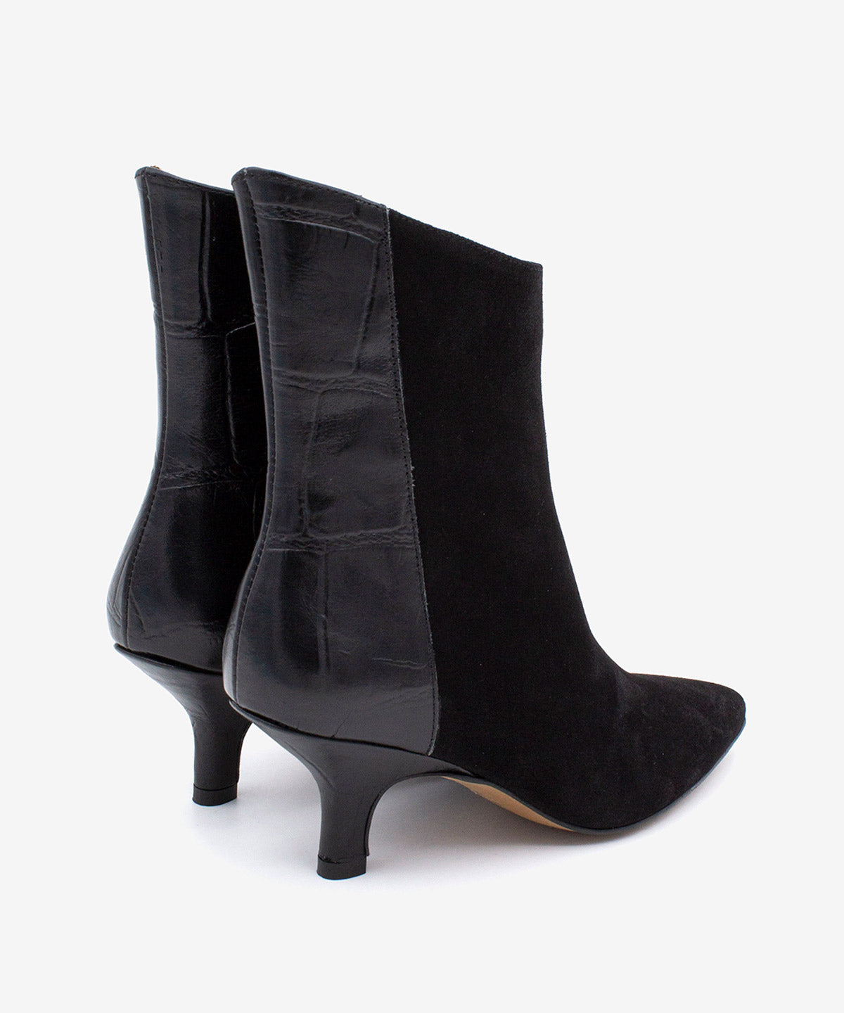 CHANTEL - Botín de mujer elegante con tacón de serraje y print cocodrilo - Zapatos Negros - Zapatos de mujer Ángel Alarcón - Women Shoes 2026