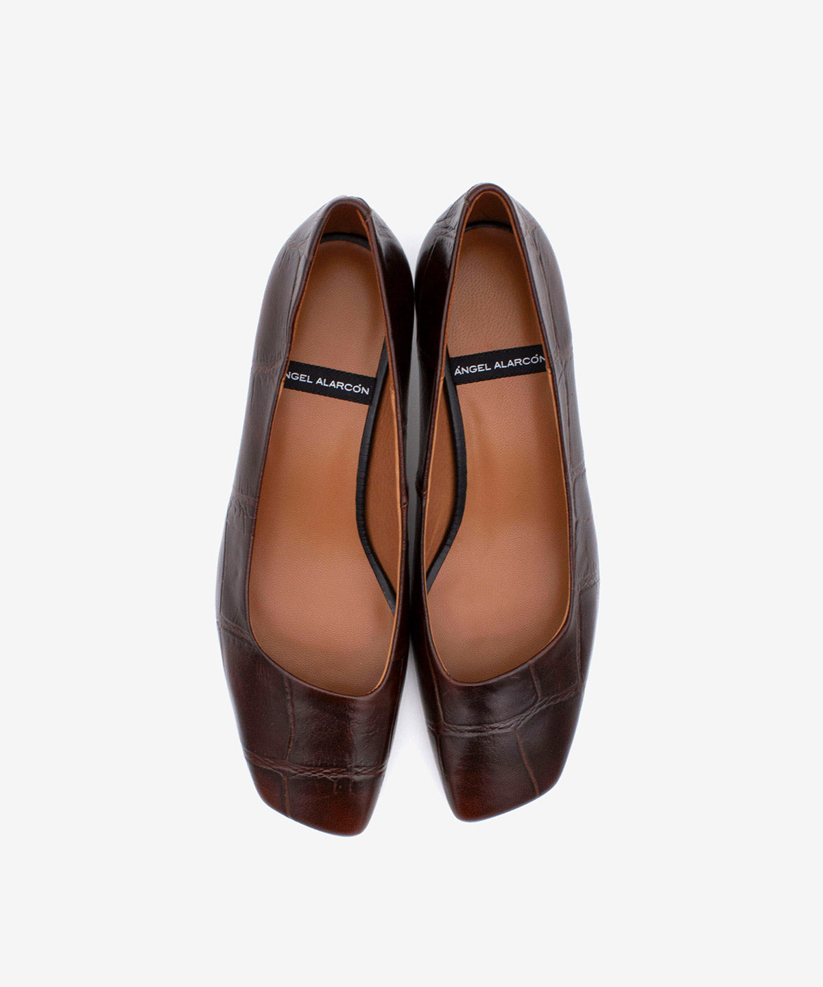 AMARIS - Zapatos de salón con tacón bajo cómodos de piel print croco - Zapatos m. oscuro - Zapatos de mujer Ángel Alarcón - Women Shoes 2026