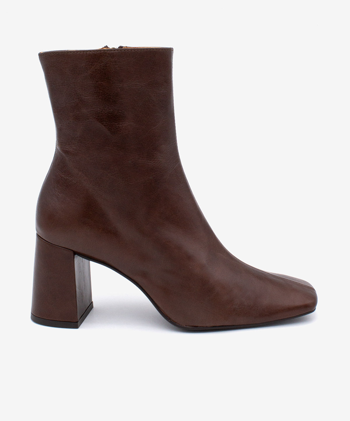 DRIMIA - Botín de mujer cómodo con tacón ancho de piel texturizada - Zapatos marrones - Zapatos de mujer Ángel Alarcón - Women Shoes 2026