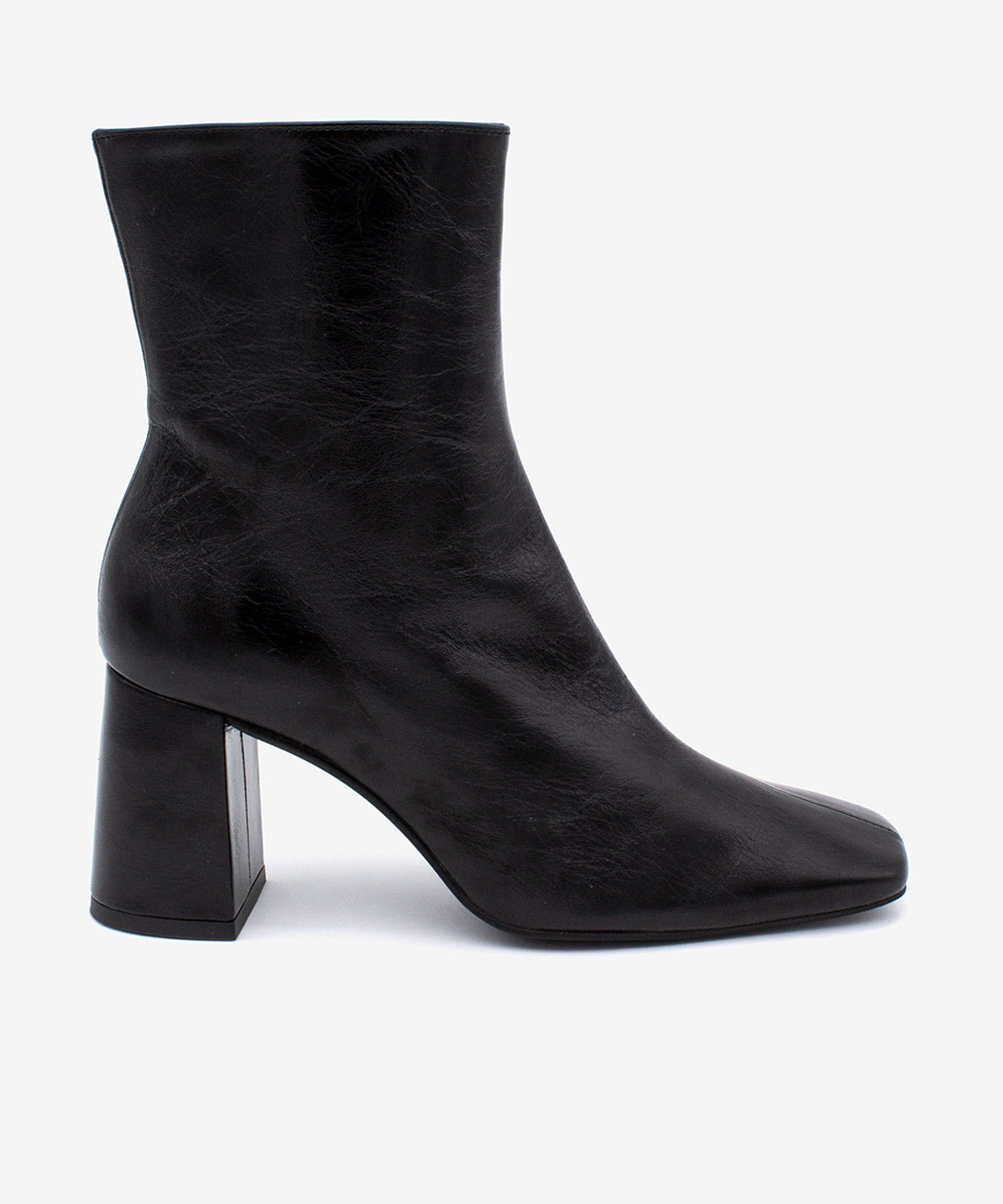 DRIMIA - Botín de mujer cómodo con tacón ancho de piel texturizada - Zapatos Negros - Zapatos de mujer Ángel Alarcón - Women Shoes 2026