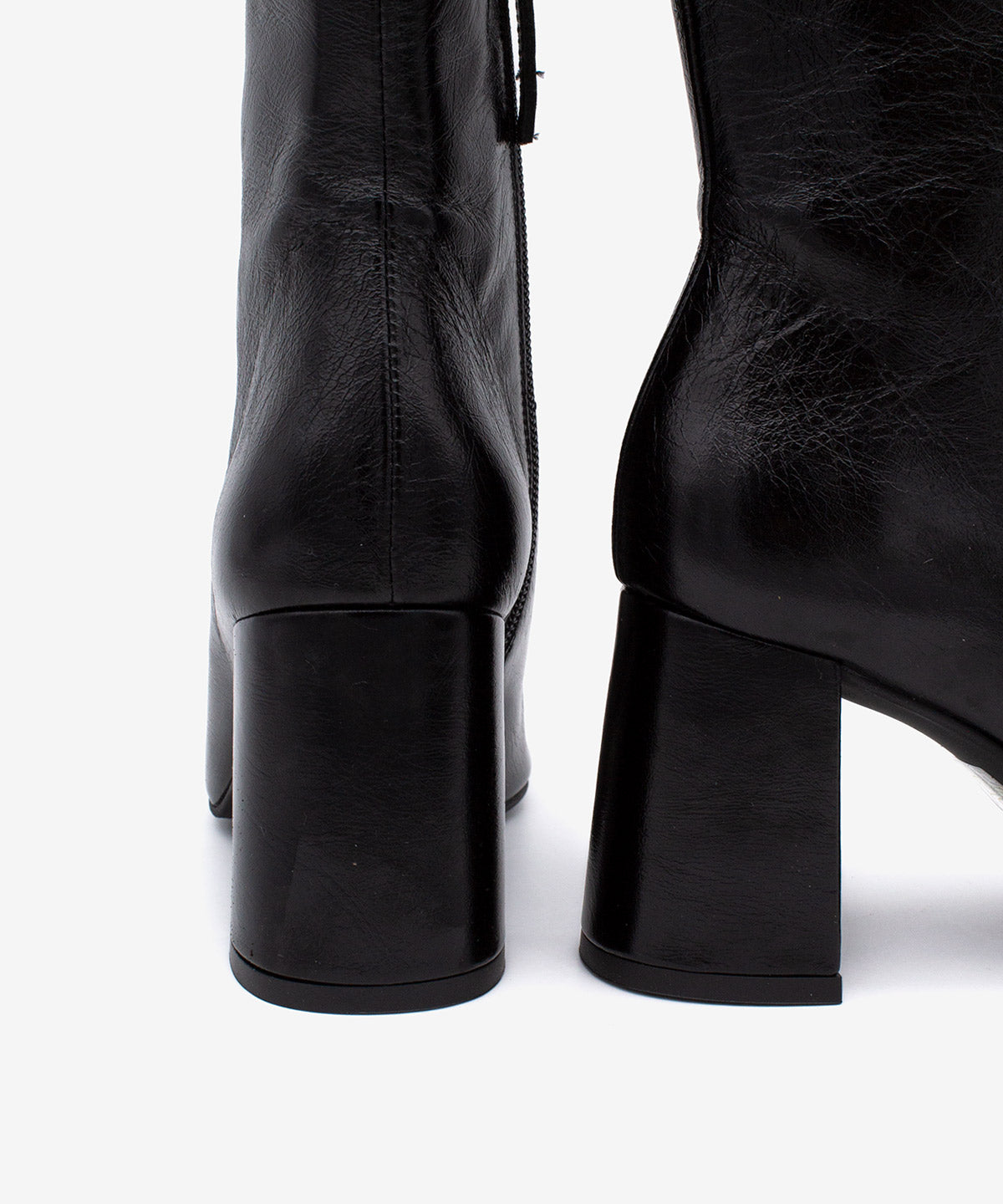 DRIMIA - Botín de mujer cómodo con tacón ancho de piel texturizada - Zapatos Negros - Zapatos de mujer Ángel Alarcón - Women Shoes 2026