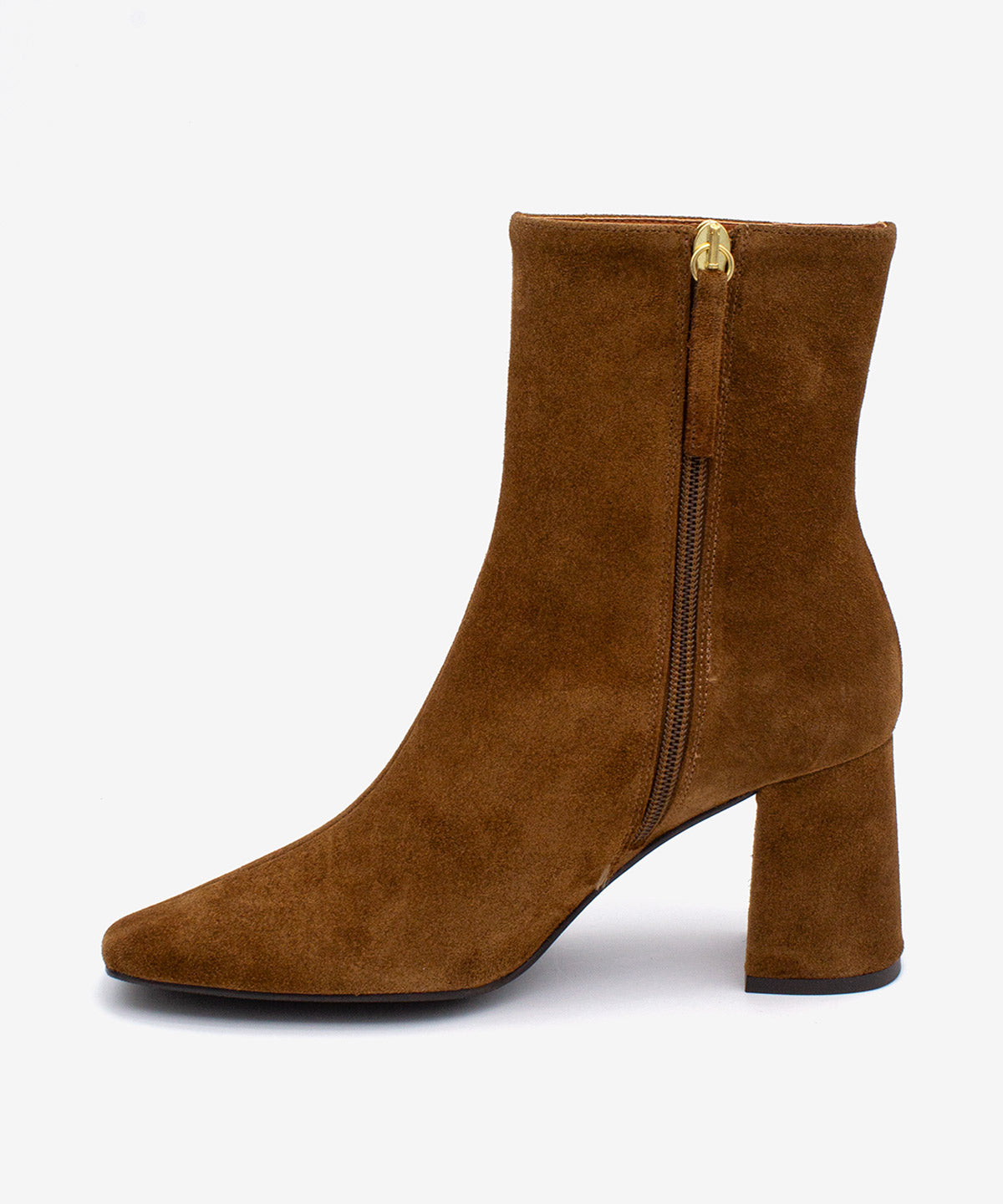 DRIMIA - Botín de tacón alto y ancho de serraje - Zapatos marrones - Zapatos de mujer Ángel Alarcón - Women Shoes 2026