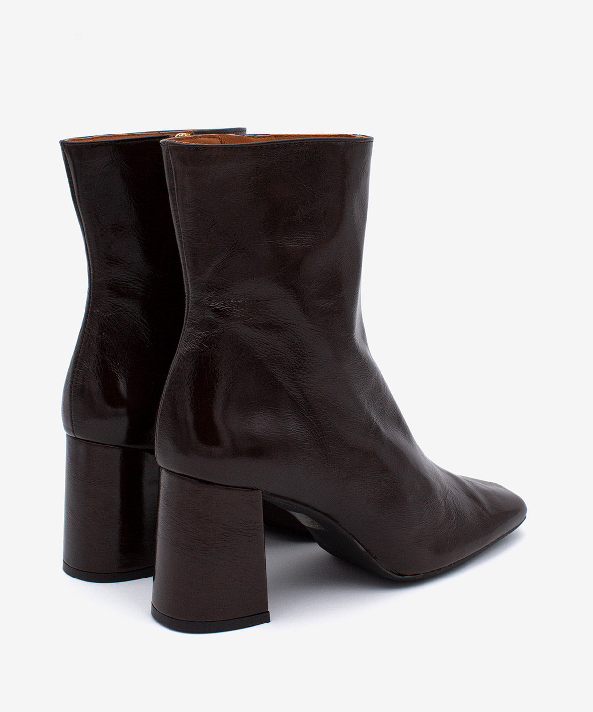 DRIMIA - Botín de mujer con tacón cómodo ancho de piel brillante texturizada - Zapatos m. oscuro - Zapatos de mujer Ángel Alarcón - Women Shoes 2026