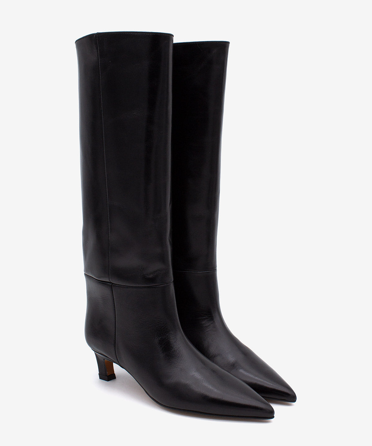 GAELLE - Bota alta de caña ancha en piel lisa semibrillo - Zapatos Negros - Zapatos de mujer Ángel Alarcón - Women Shoes 2026