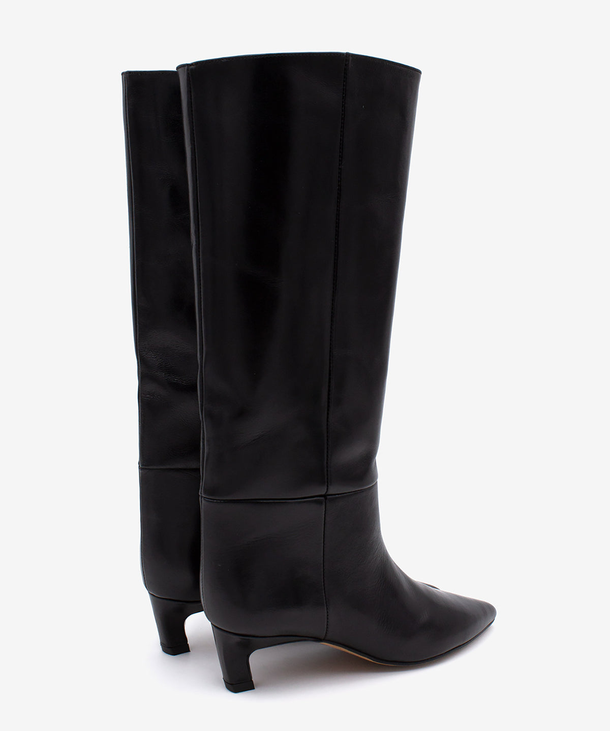 GAELLE - Bota alta de caña ancha en piel lisa semibrillo - Zapatos Negros - Zapatos de mujer Ángel Alarcón - Women Shoes 2026