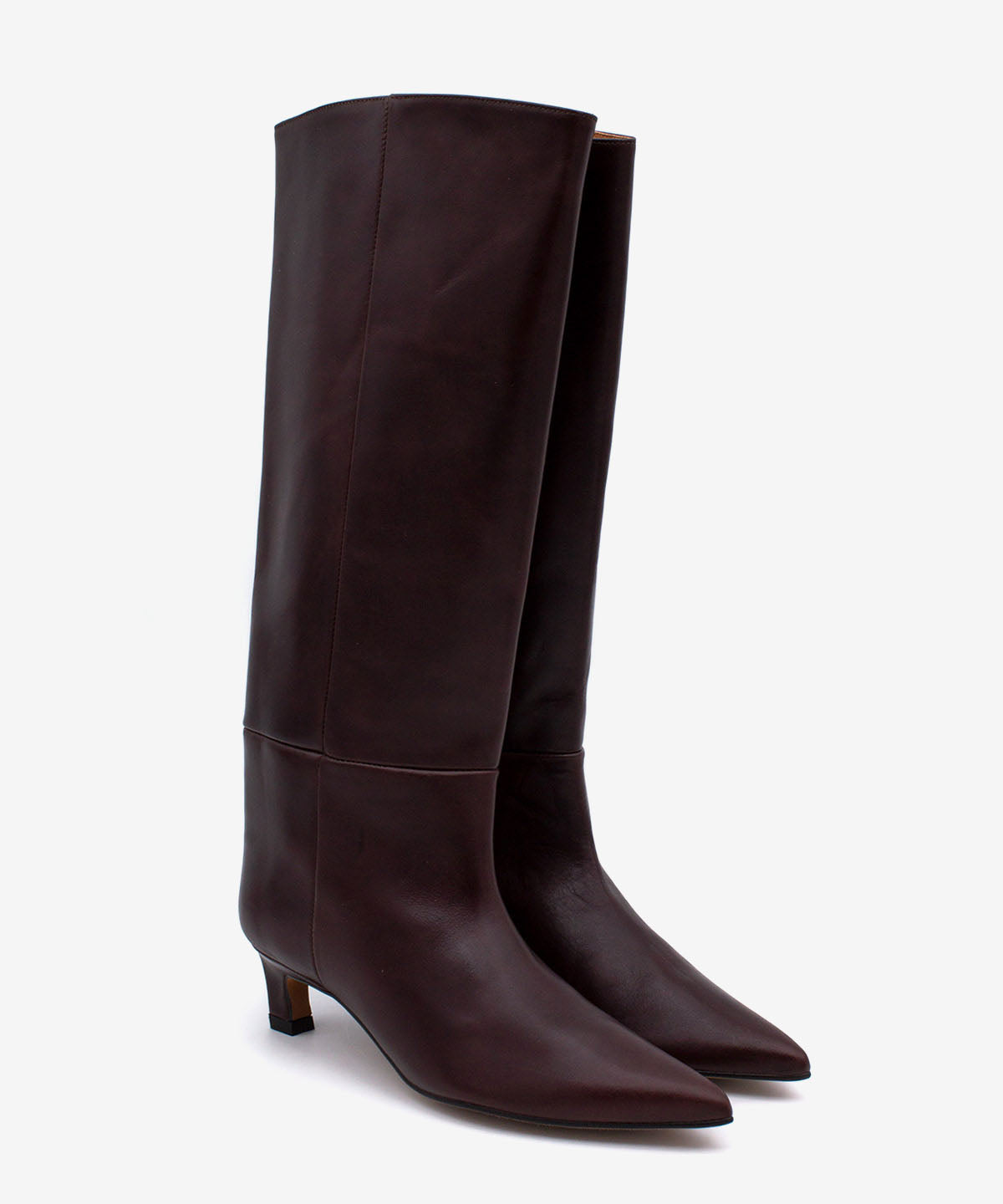 GAELLE - Bota alta de caña ancha en piel lisa semibrillo - Zapatos m. oscuro - Zapatos de mujer Ángel Alarcón - Women Shoes 2026