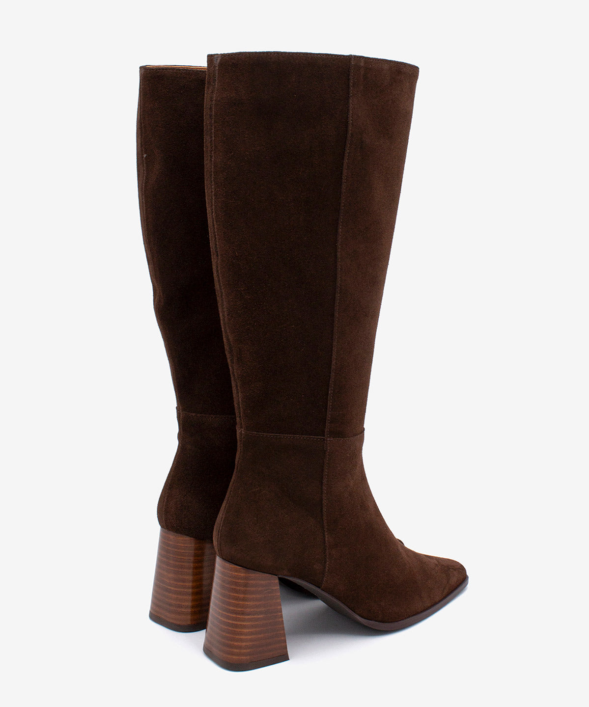 TRITAS - Bota alta de serraje con tacón ancho efecto madera - Zapatos m. oscuro - Zapatos de mujer Ángel Alarcón - Women Shoes 2026
