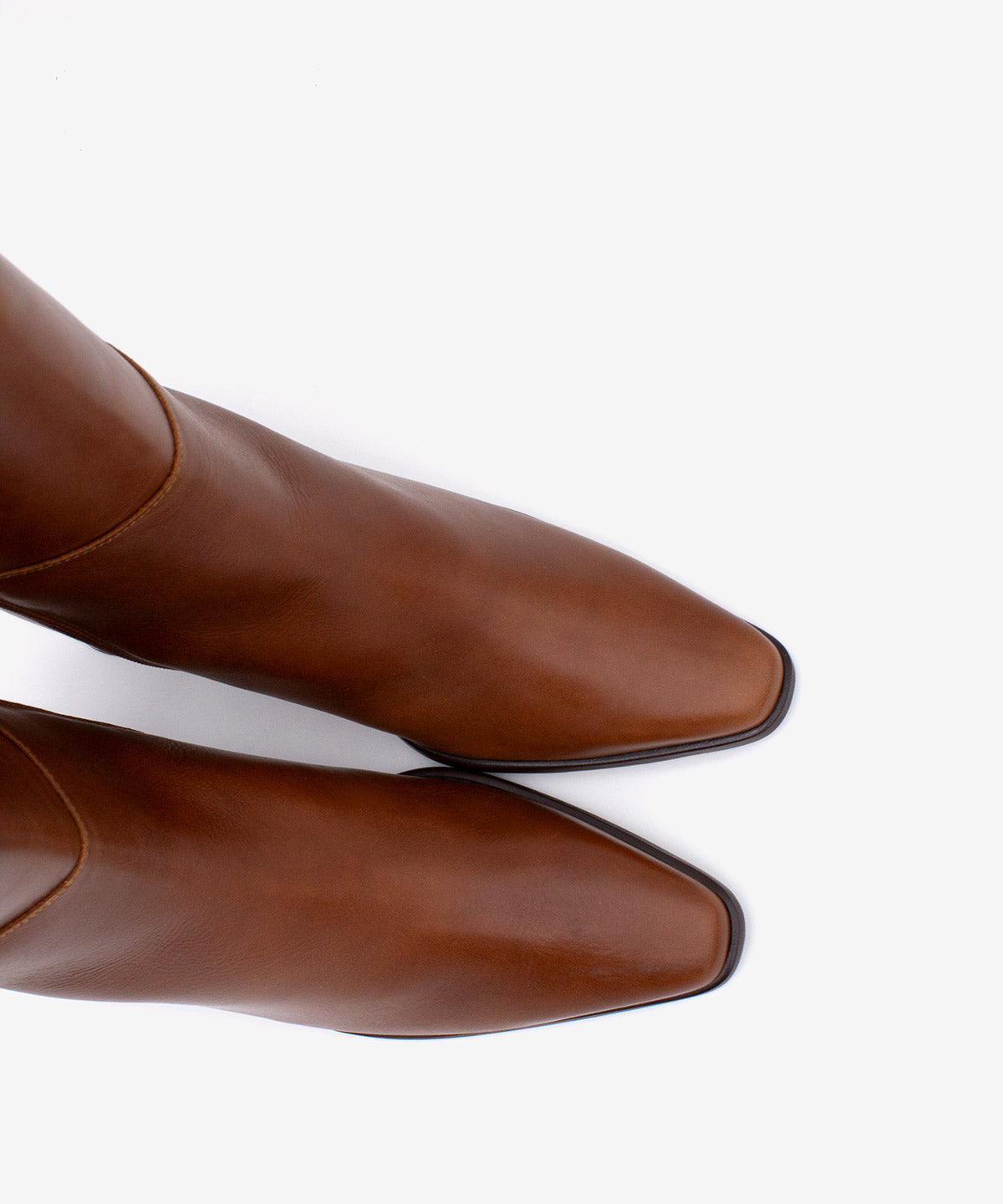 TRITAS - Bota alta de piel lisa semibrillante con tacón efecto madera - SIENA (C.Vazquez) - Zapatos de mujer Ángel Alarcón - Women Shoes 2026