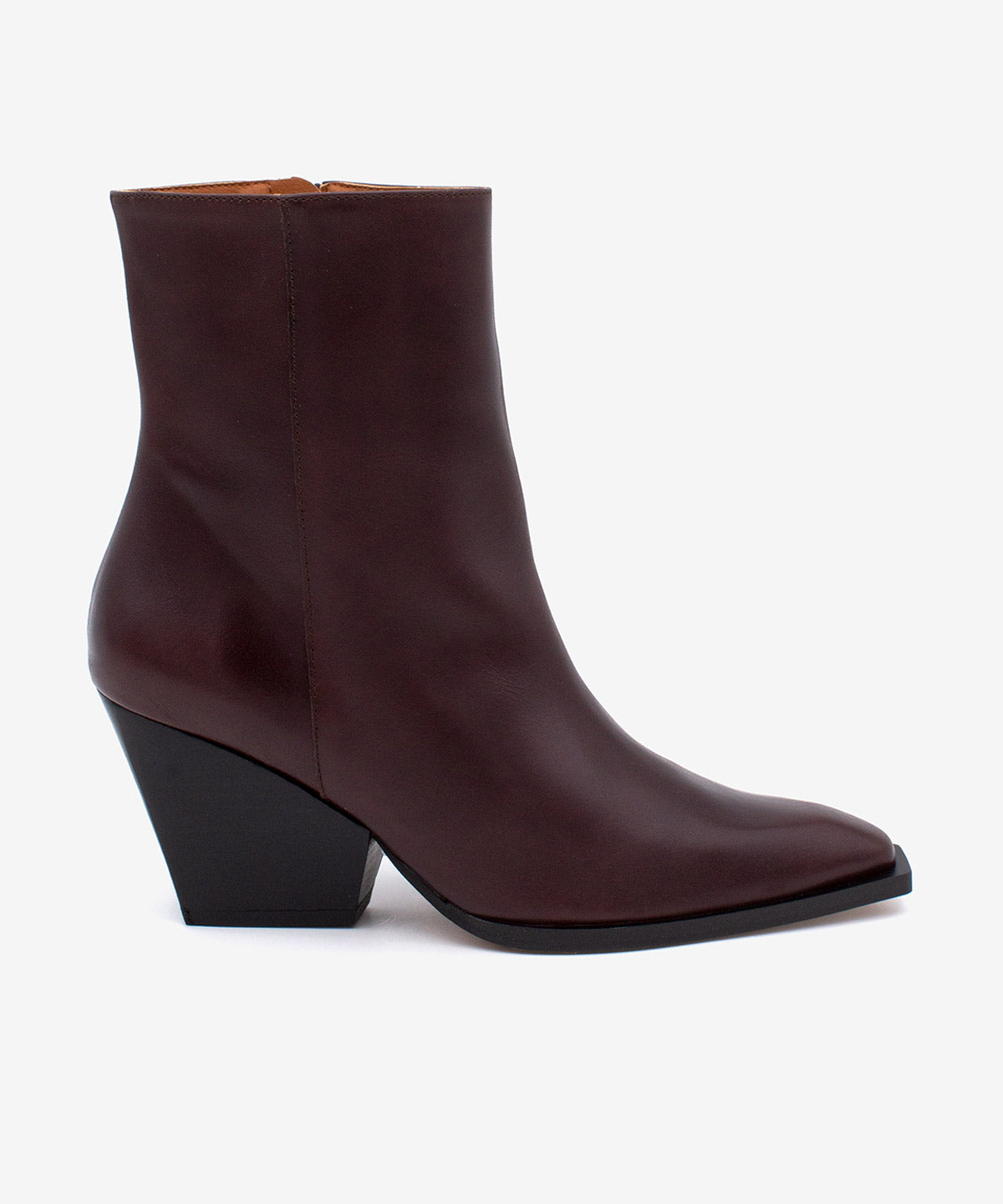 MIRETTE - Botín western de mujer de tacón ancho geométrico en piel lisa semibrillo - Zapatos m. oscuro - Zapatos de mujer Ángel Alarcón - Women Shoes 2026