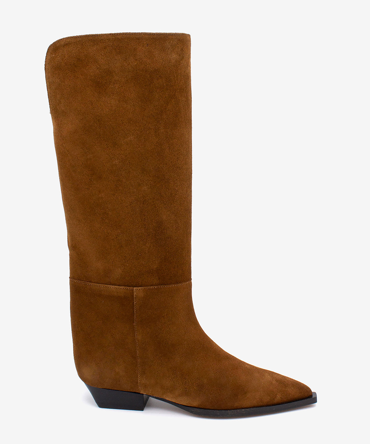 EMIRA - Bota alta de estilo western con puntera fina de serraje - Zapatos marrones - Zapatos de mujer Ángel Alarcón - Women Shoes 2026