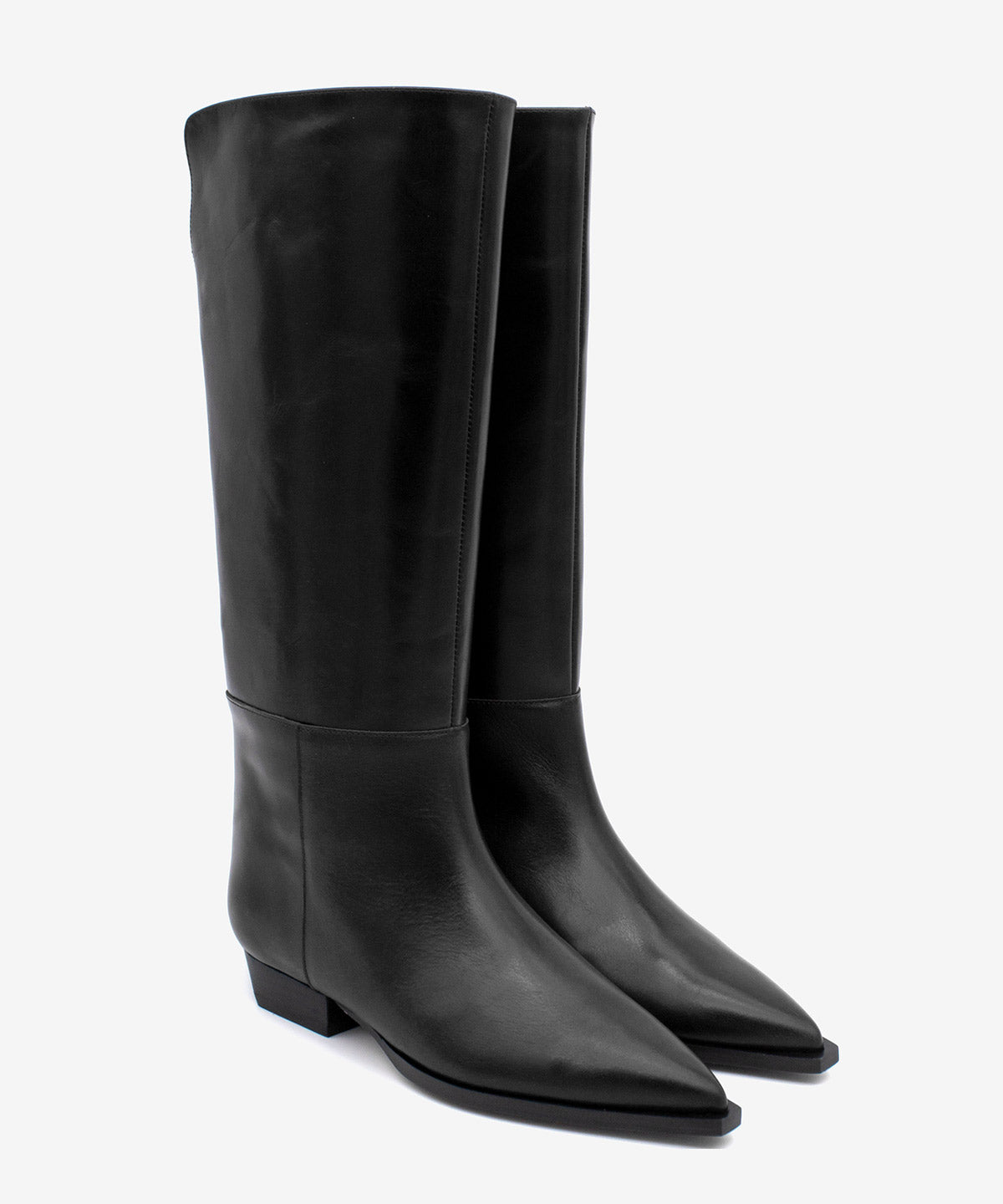 EMIRA - Bota alta de estilo western con puntera fina en piel lisa semibrillo - Zapatos Negros - Zapatos de mujer Ángel Alarcón - Women Shoes 2026