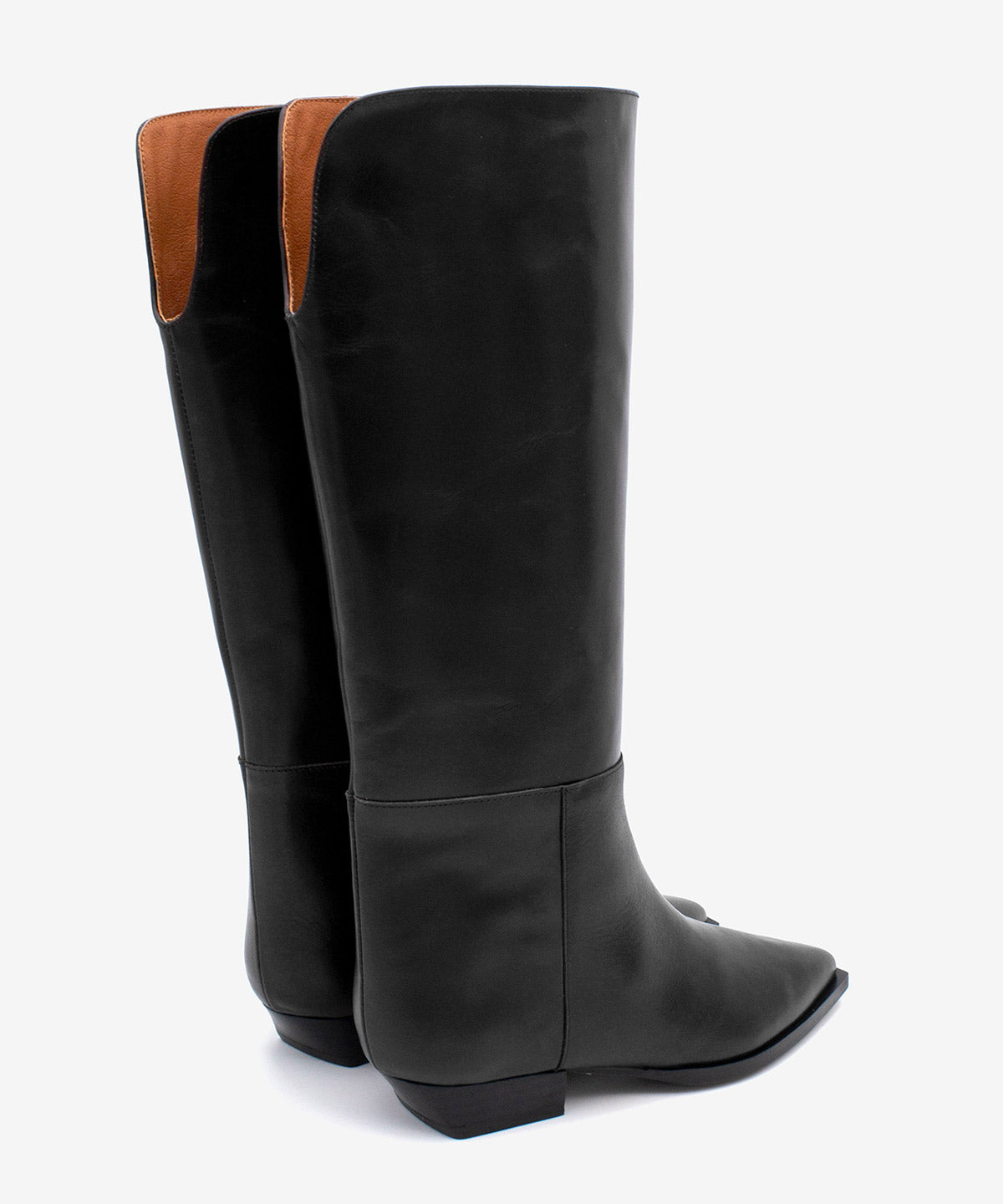 EMIRA - Bota alta de estilo western con puntera fina en piel lisa semibrillo - Zapatos Negros - Zapatos de mujer Ángel Alarcón - Women Shoes 2026