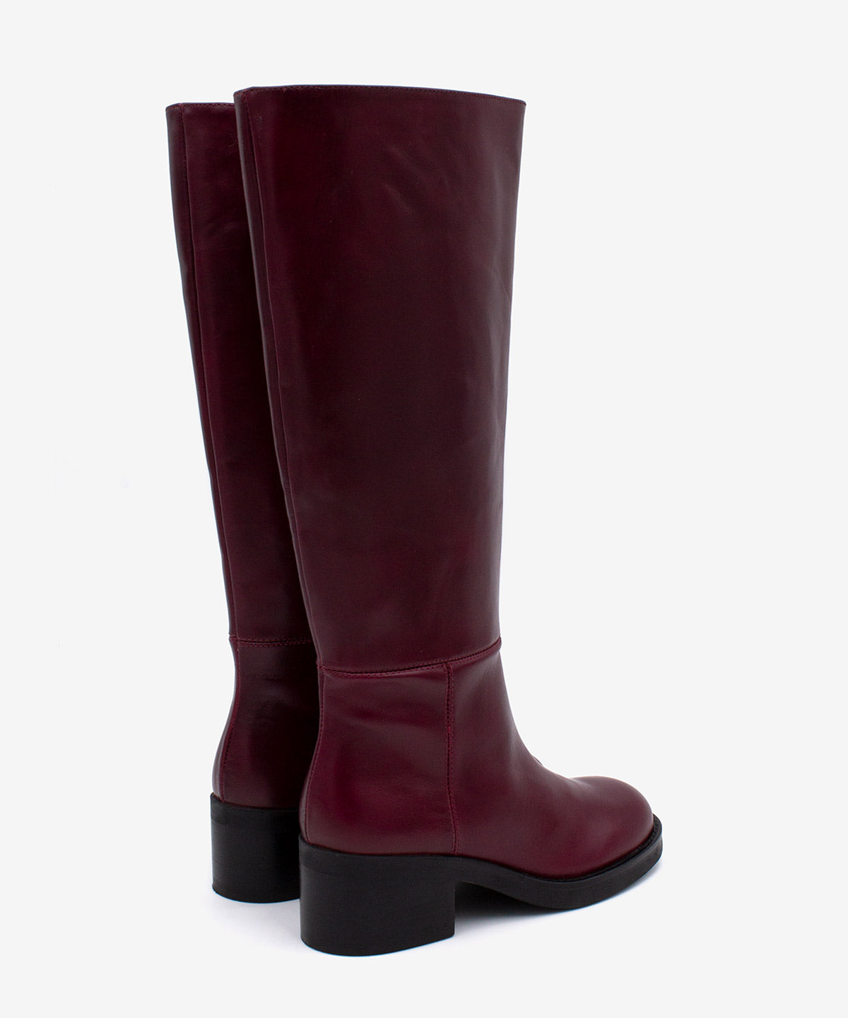 ICITA - Bota alta cómoda de tacón bajo con suela de goma en piel lisa semibrillo - Zapatos m. oscuro - Zapatos de mujer Ángel Alarcón - Women Shoes 2026