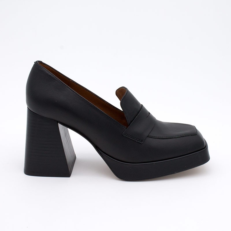 leather shoes | High heel loafers, Heeled loafers, Heels