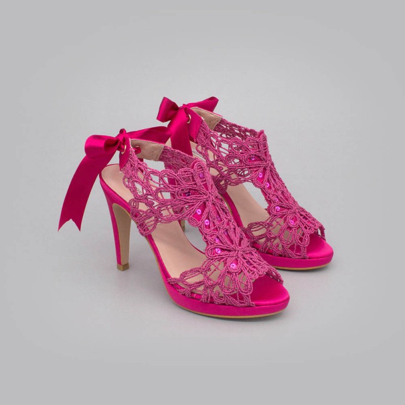 magenta sandals for wedding