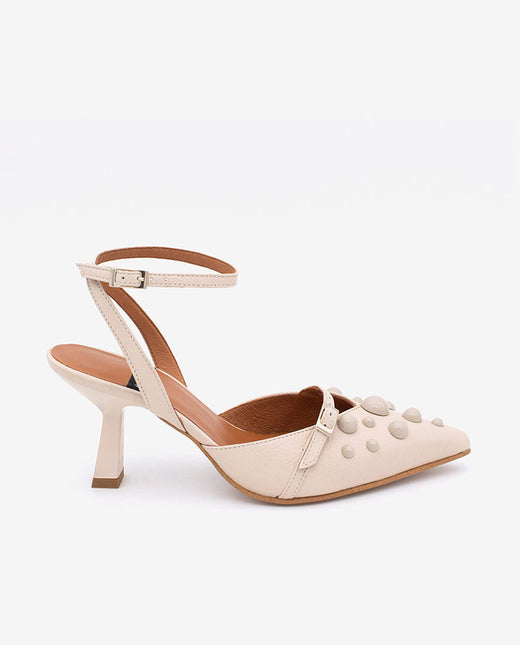 THERESE - Zapatos de salón atado al tobillo con adornos de piel – Talla 35 – Ángel Alarcón