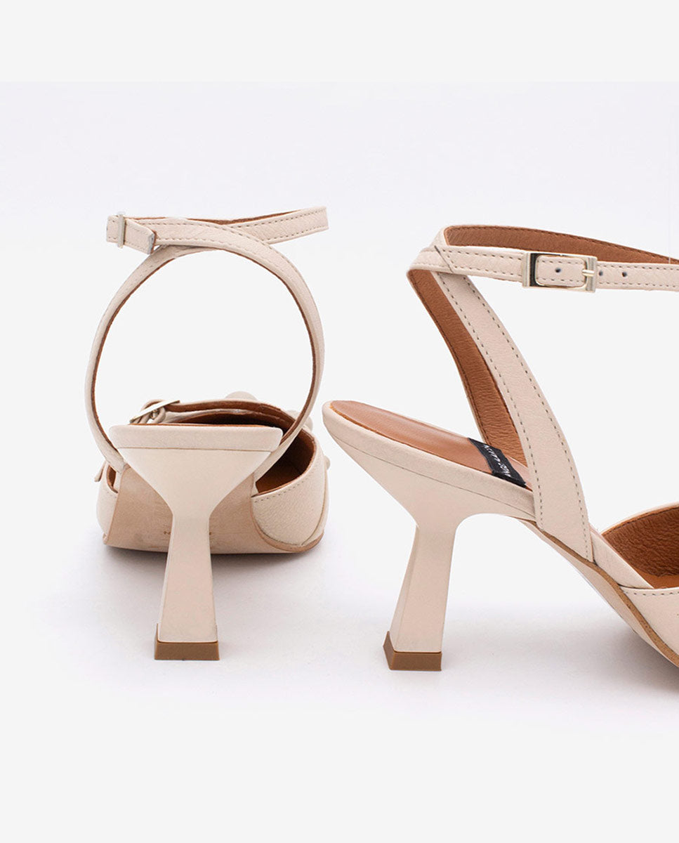 THERESE - Zapatos de salón atado al tobillo con adornos de piel – Talla 37 – Ángel Alarcón