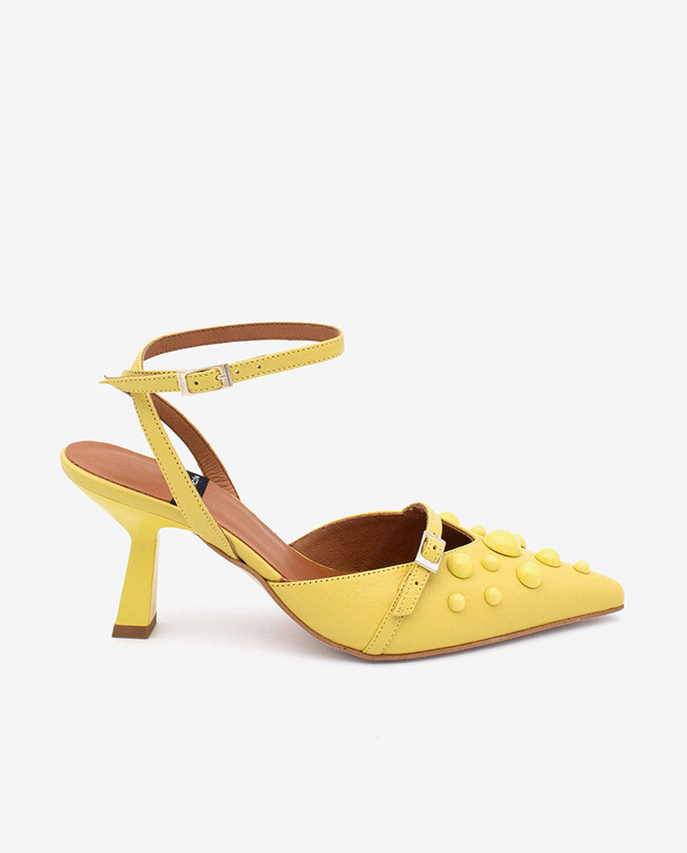 THERESE - Zapatos de salón atado al tobillo con adornos de piel – Talla 39 – Ángel Alarcón