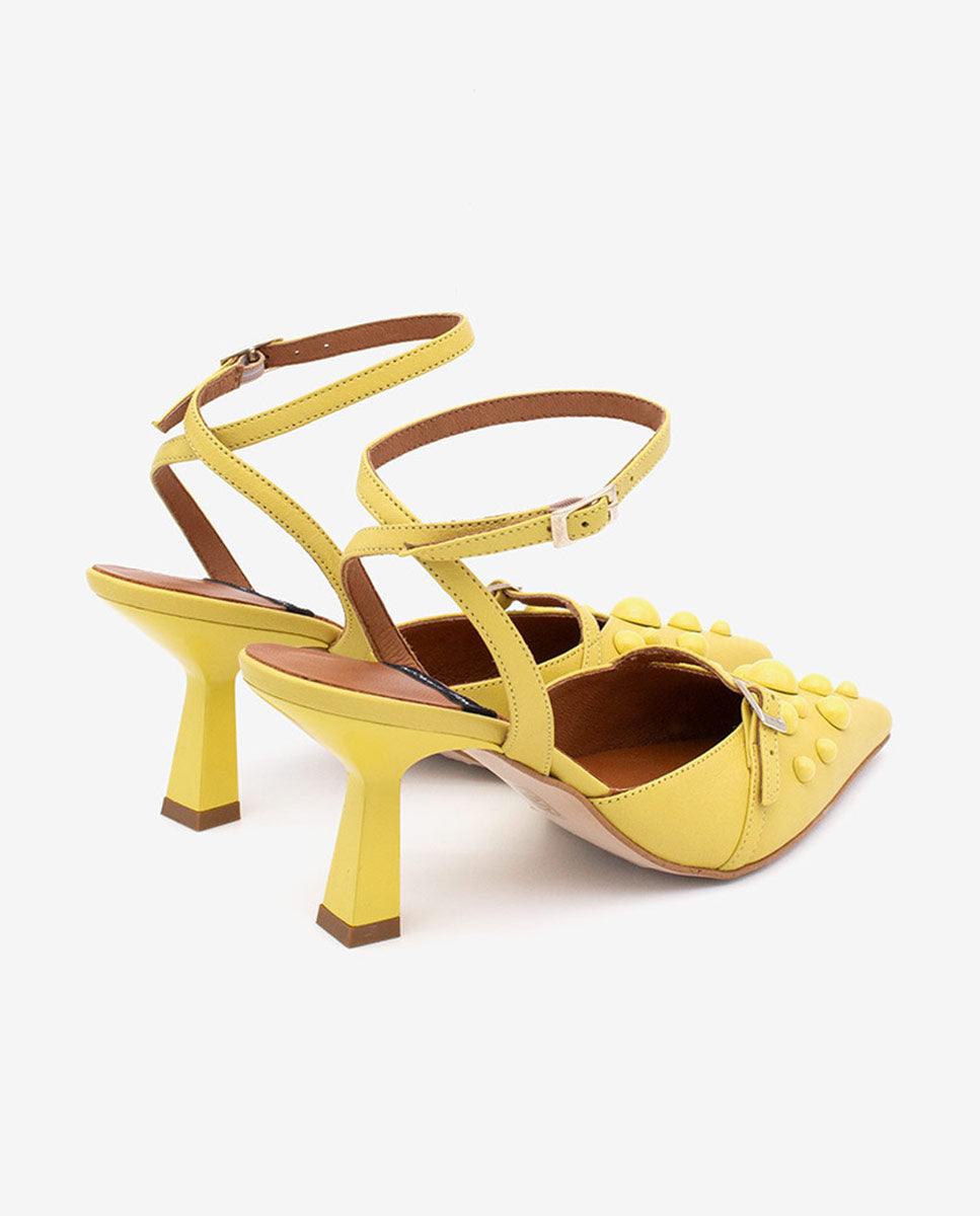THERESE - Zapatos de salón atado al tobillo con adornos de piel – Talla 39 – Ángel Alarcón
