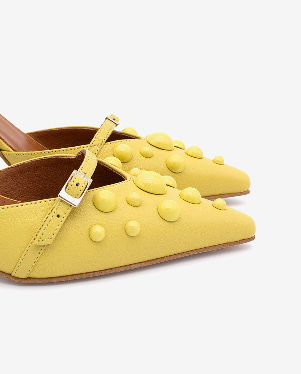 THERESE - Zapatos de salón atado al tobillo con adornos de piel – Talla 40 – Ángel Alarcón