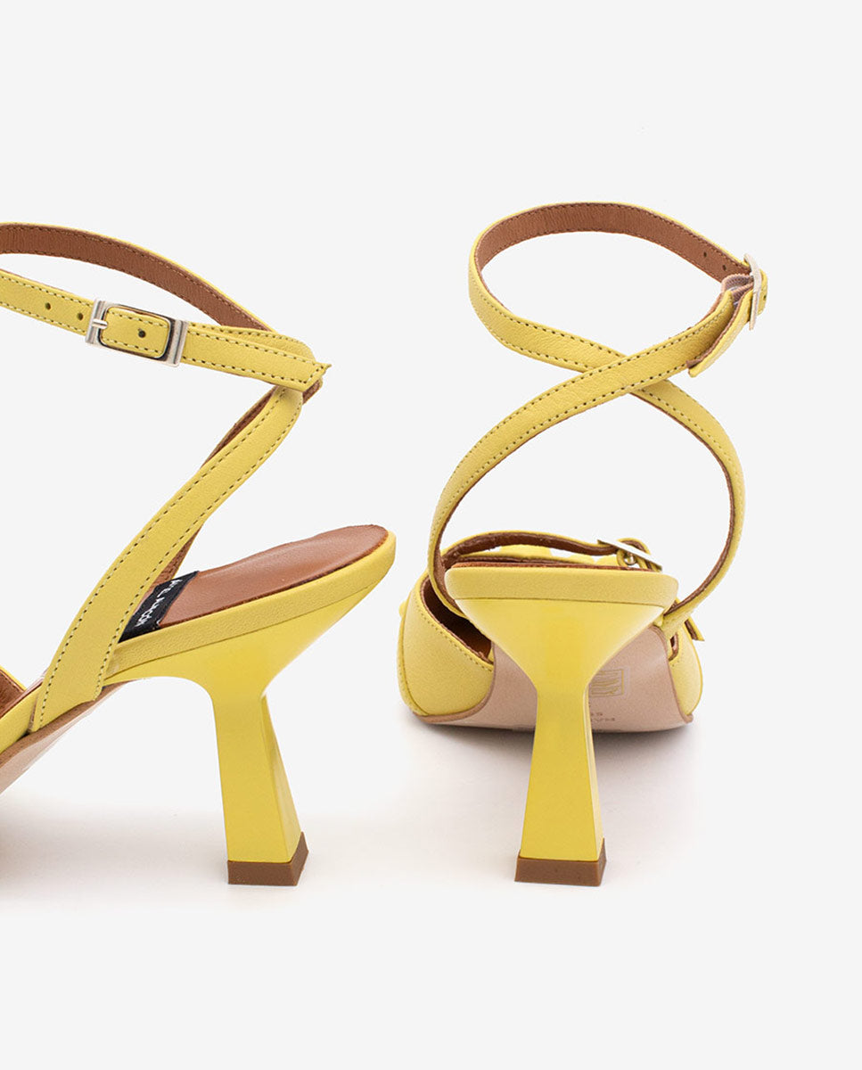 THERESE - Zapatos de salón atado al tobillo con adornos de piel – Talla 40 – Ángel Alarcón
