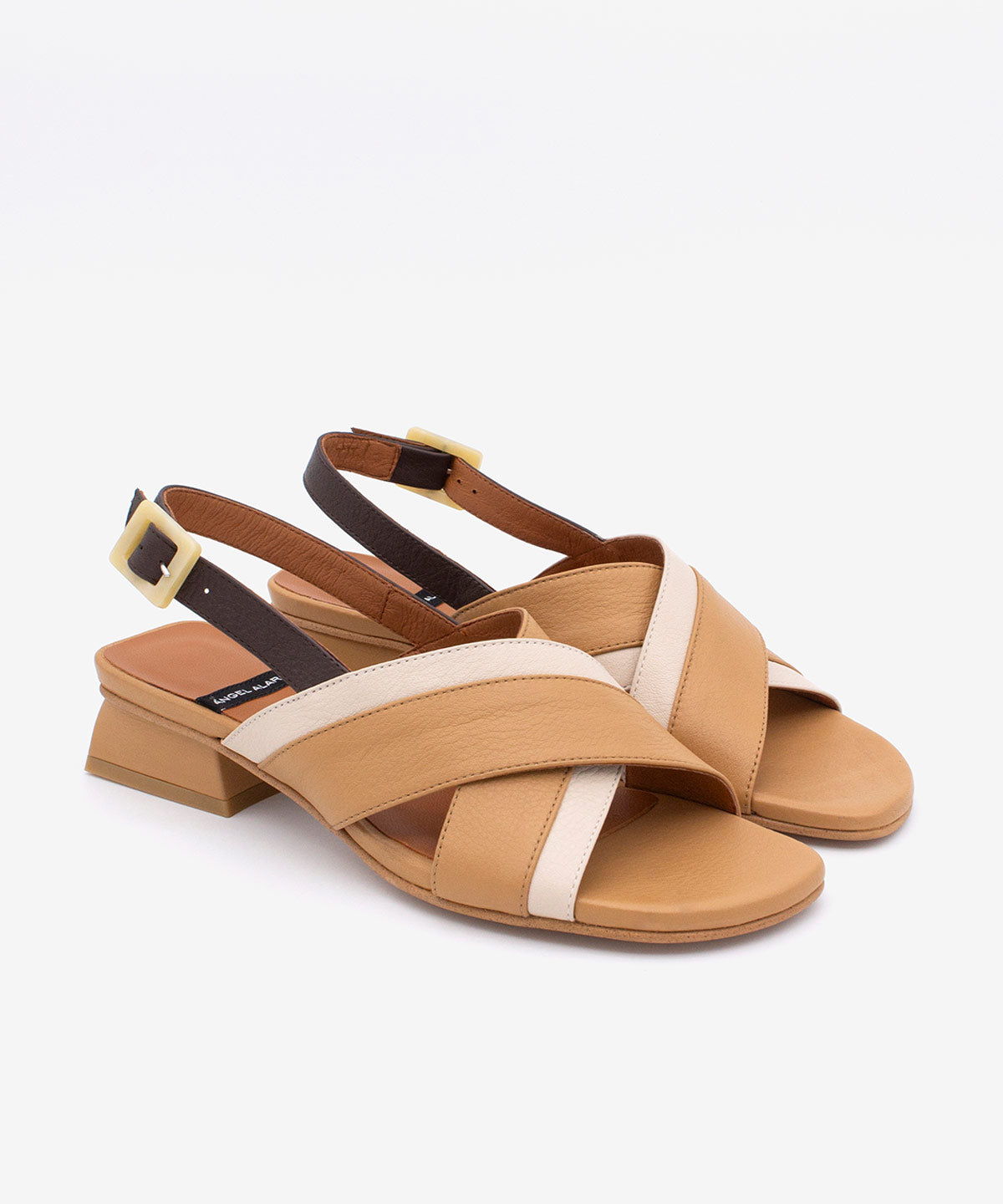 ESTELLE - Sandalia multicolor de tacón bajo de piel – Talla 36 – Ángel Alarcón