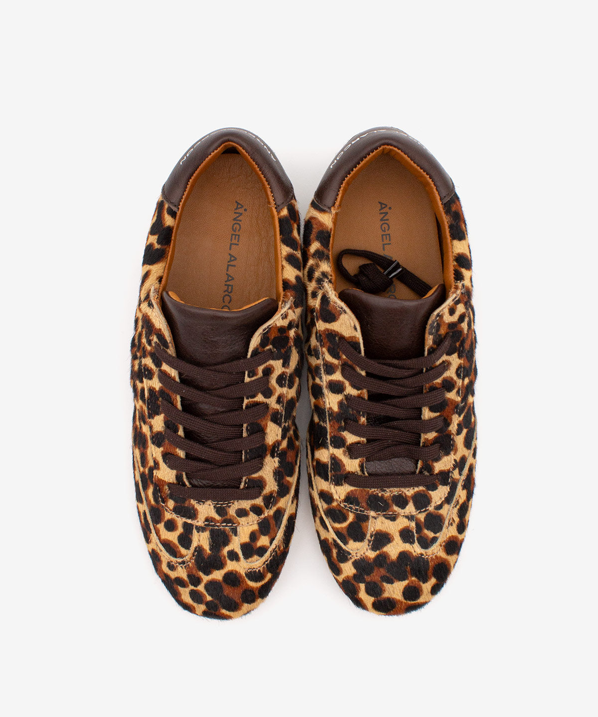 KESIA - Sneakers de mujer cómodos y elegantes de Pelo print guepardo – marrón oscuro – Talla 38 – Ángel Alarcón