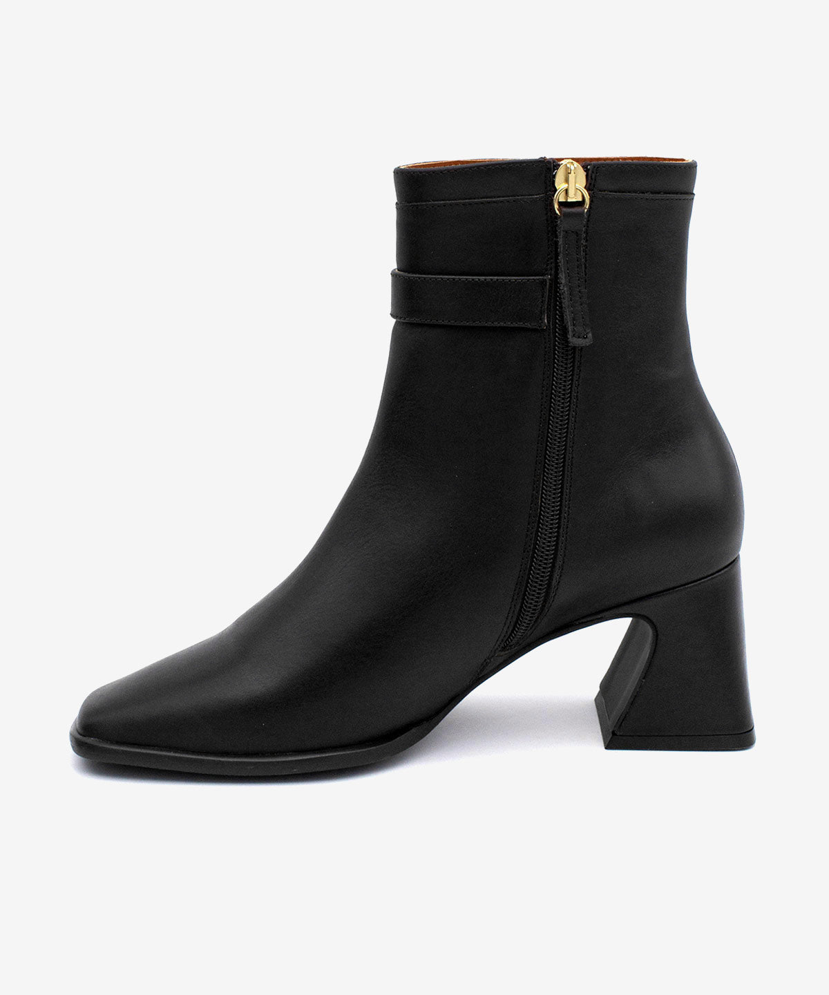SANDRIE – Botín de mujer con tacón y cremallera de piel – negro – Talla 36 – Ángel Alarcón