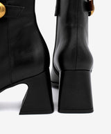 SANDRIE – Botín de mujer con tacón y cremallera de piel – negro – Talla 37 – Ángel Alarcón