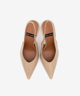 AINA – Stiletto destalonado con tacón alto de piel texturizada – beige – Talla 36 – Ángel Alarcón