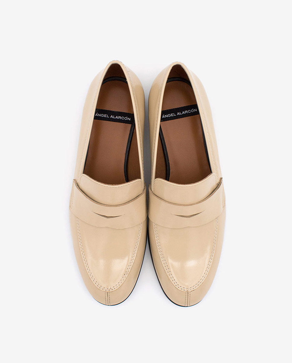 ZAMA – Mocasín de mujer plano de piel – negro – Talla 38 – Ángel Alarcón