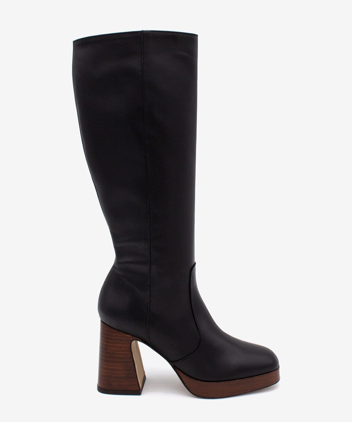 SITA – Bota de piel con tacón ancho y plataforma – negro – Talla 35 – Ángel Alarcón