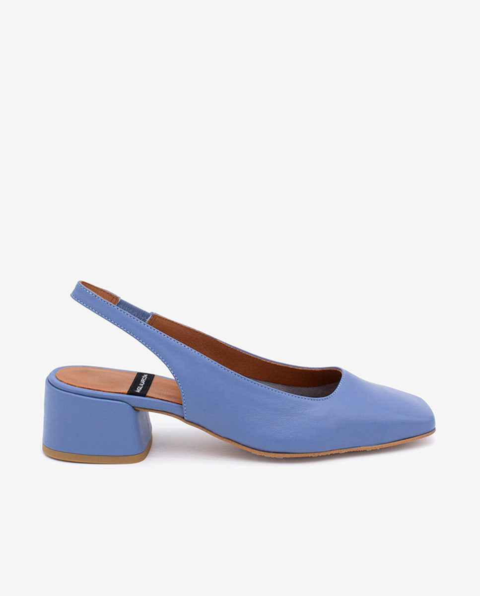 MANON - Zapatos de salón destalonados con tacón ancho de piel suave – Talla 36 – Ángel Alarcón