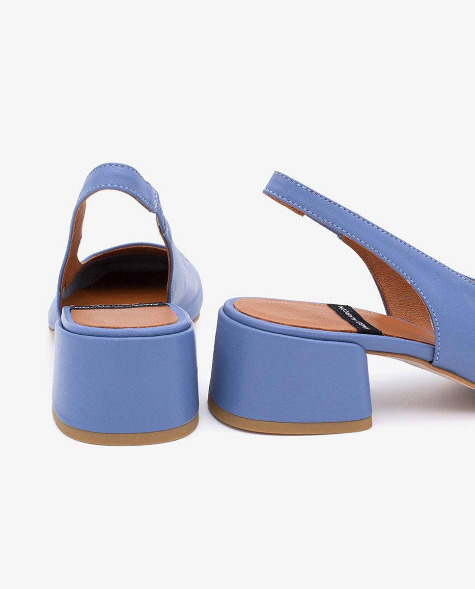 MANON - Zapatos de salón destalonados con tacón ancho de piel suave – Talla 37 – Ángel Alarcón