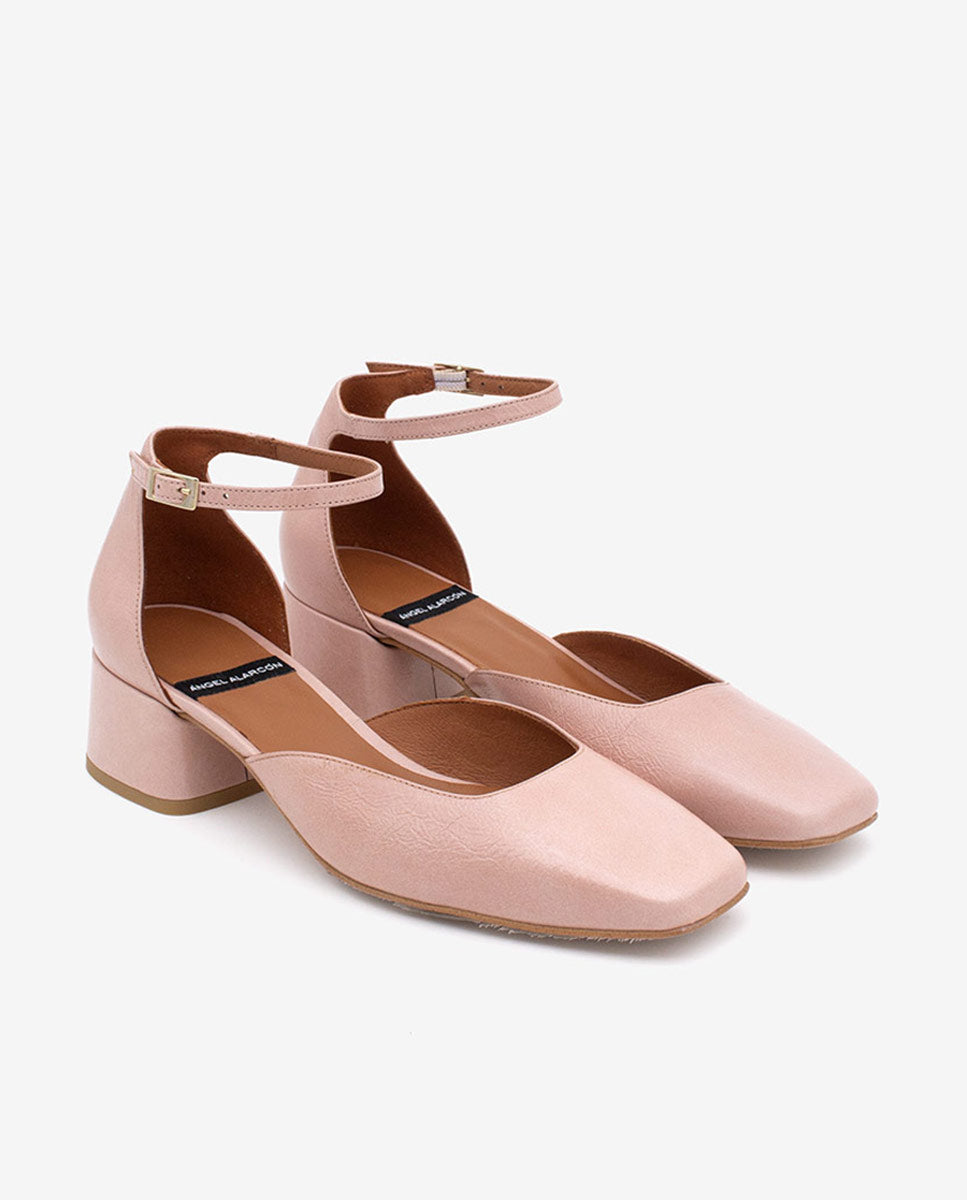 GABRIELLE - Zapato de tacón bajo con pulsera de piel – Talla 39 – Ángel Alarcón