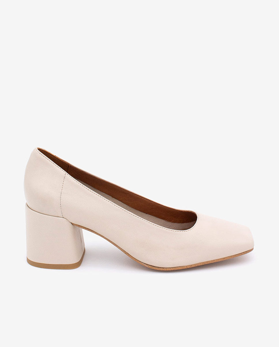 LUCIE - Zapatos de salón cómodos con tacón ancho de piel – Talla 35 – Ángel Alarcón