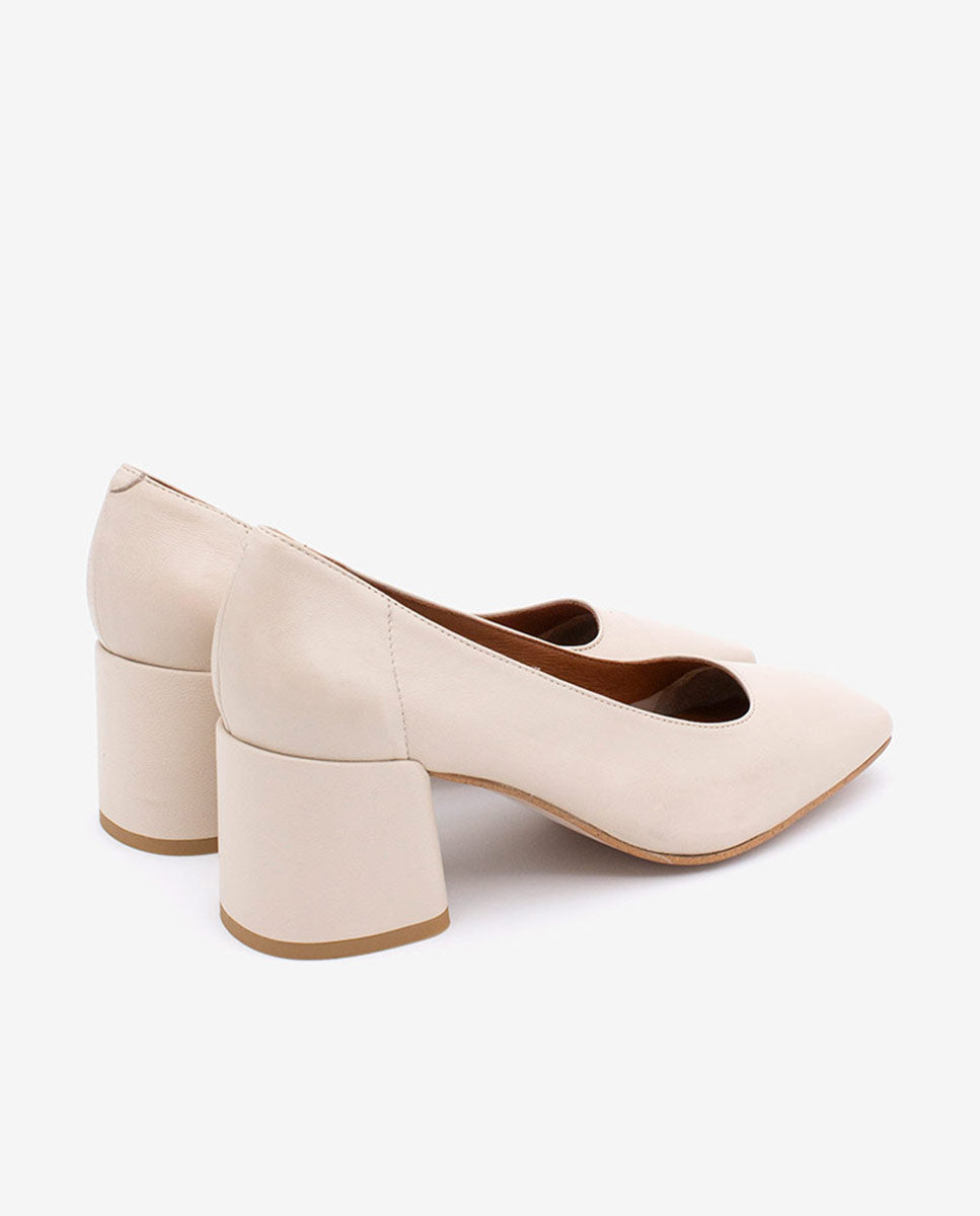 LUCIE - Zapatos de salón cómodos con tacón ancho de piel – Talla 35 – Ángel Alarcón