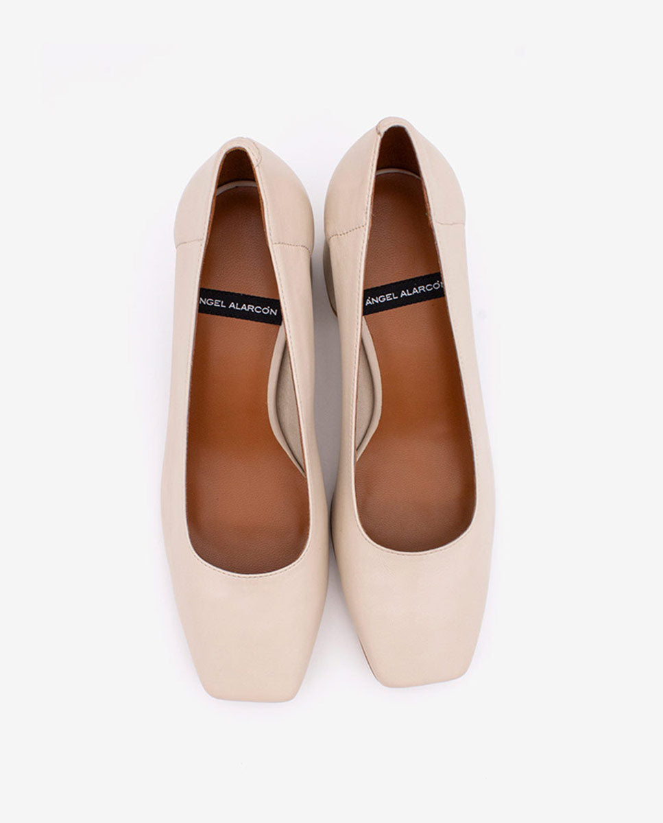 LUCIE - Zapatos de salón cómodos con tacón ancho de piel – Talla 35 – Ángel Alarcón