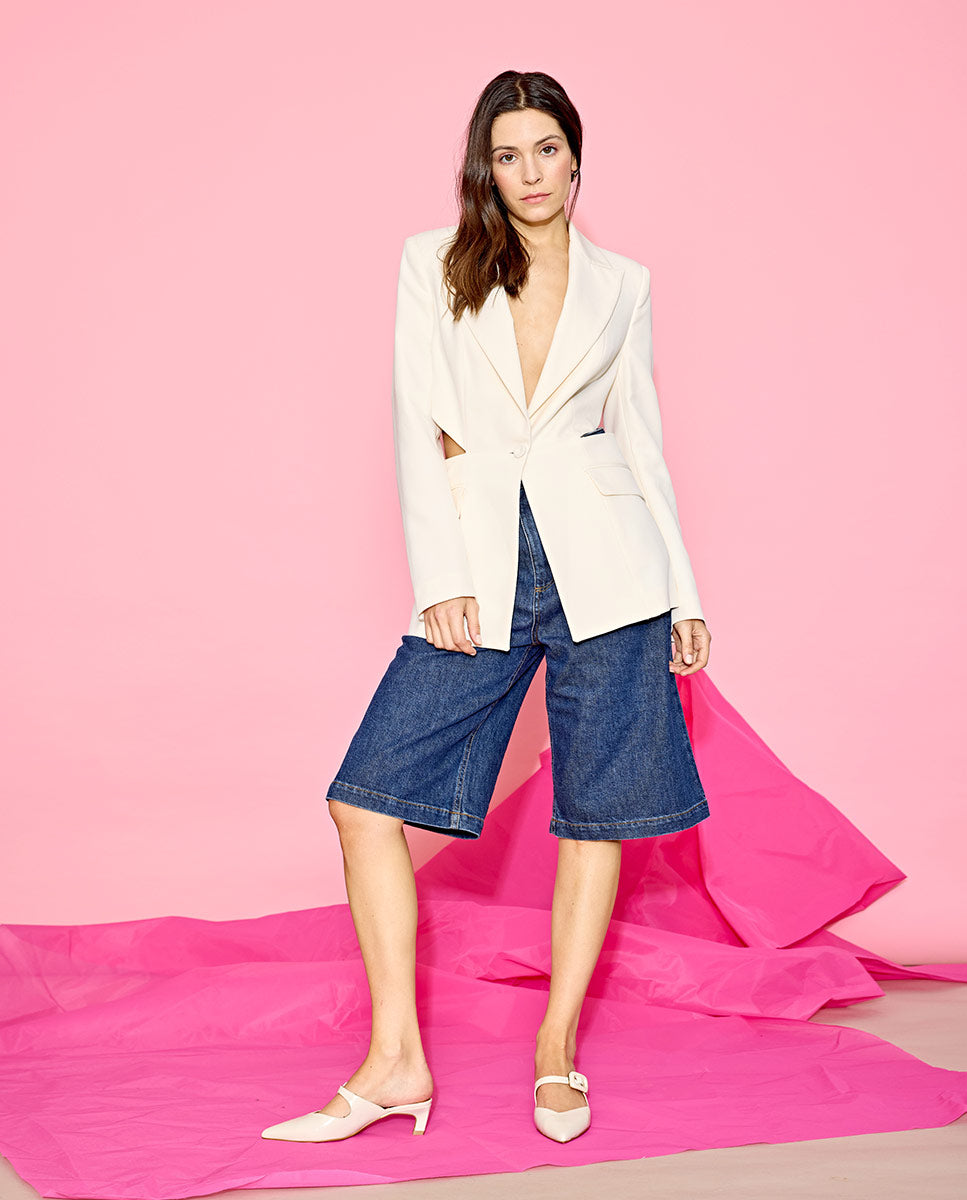 YVONNE - Mules merceditas con tacón bajo de piel brillante – Talla 40 – Ángel Alarcón