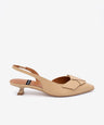 ALINE – Zapatos de salón destalonados de punta fina con lazo de piel – camel – Talla 37 – Ángel Alarcón