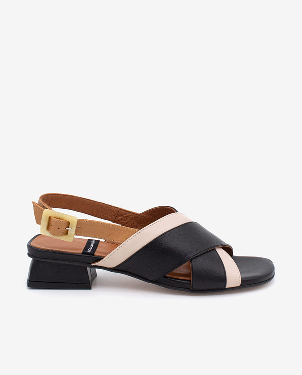 ESTELLE - Sandalia multicolor de tacón bajo de piel – Talla 38 – Ángel Alarcón