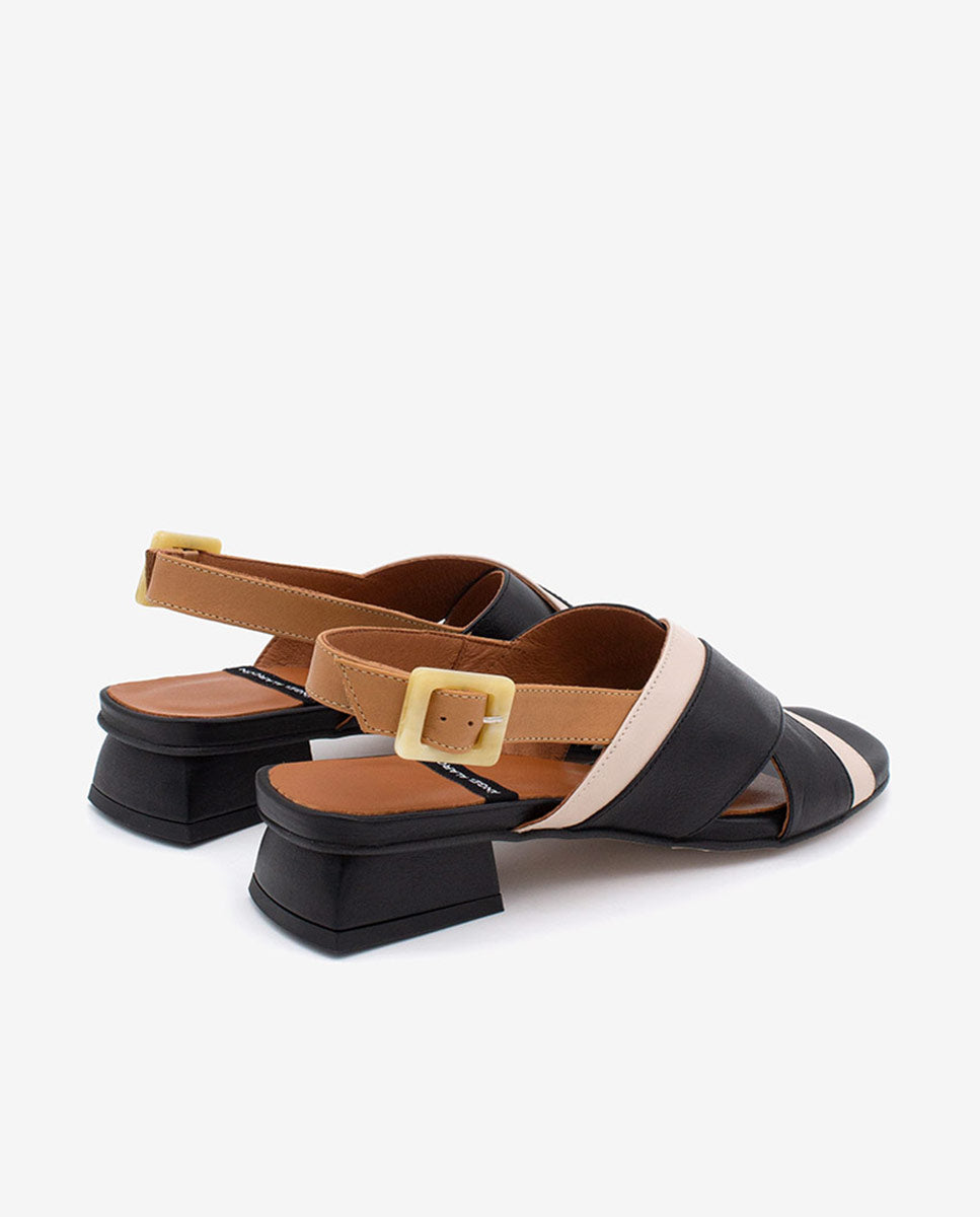 ESTELLE - Sandalia multicolor de tacón bajo de piel – Talla 39 – Ángel Alarcón