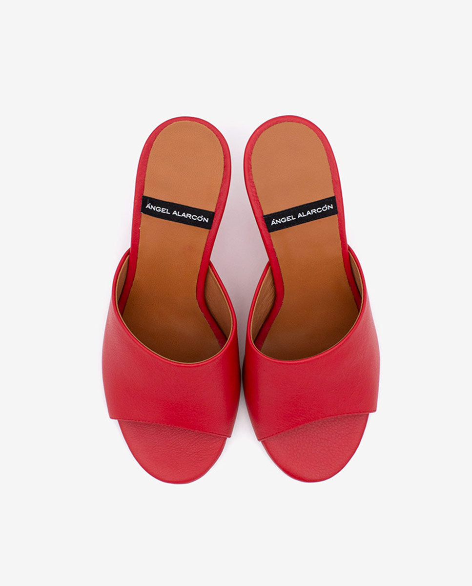 LILY - Mules con tacón de diseño de piel – Talla 38 – Ángel Alarcón