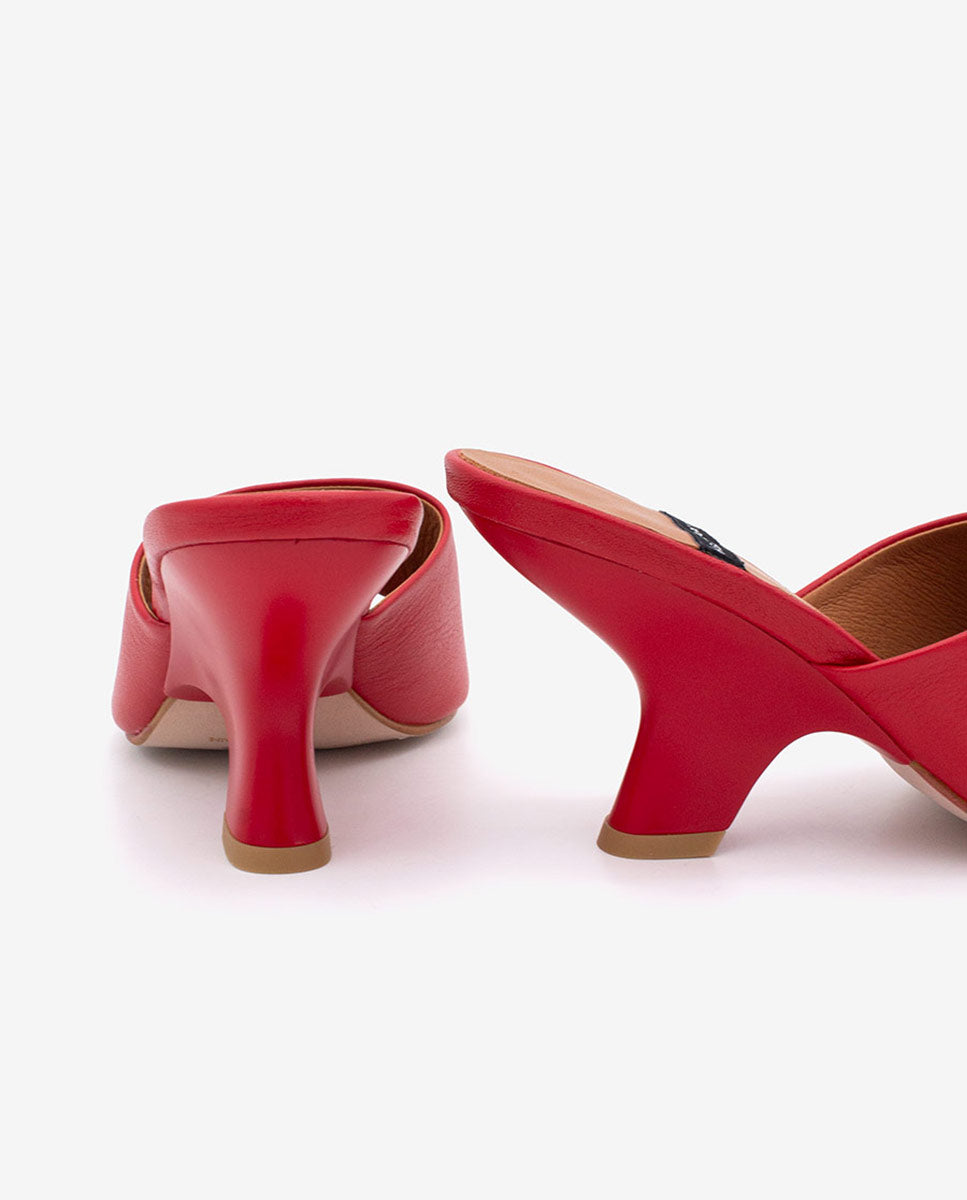 LILY - Mules con tacón de diseño de piel – Talla 39 – Ángel Alarcón