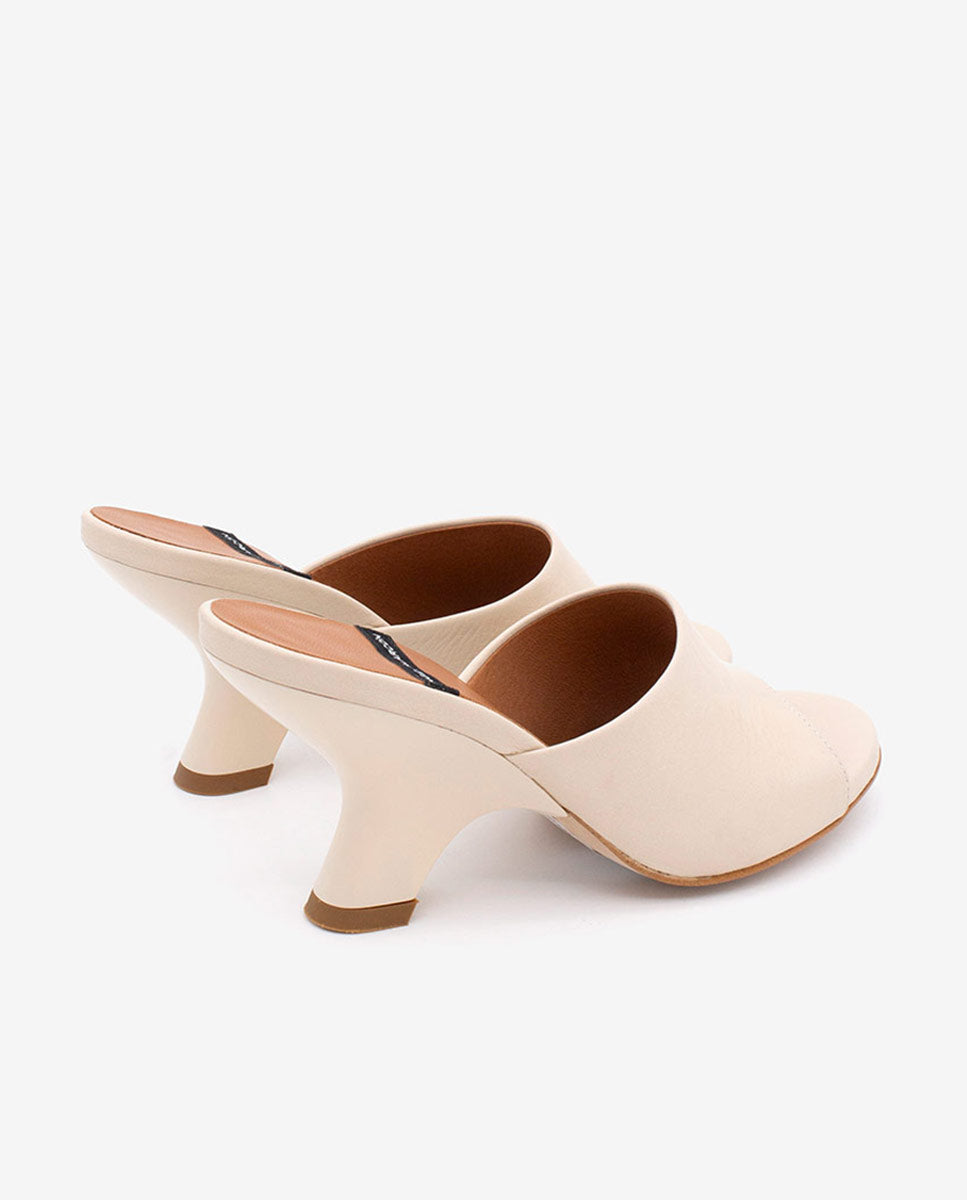 LILY - Mules con tacón de diseño de piel – Talla 35 – Ángel Alarcón