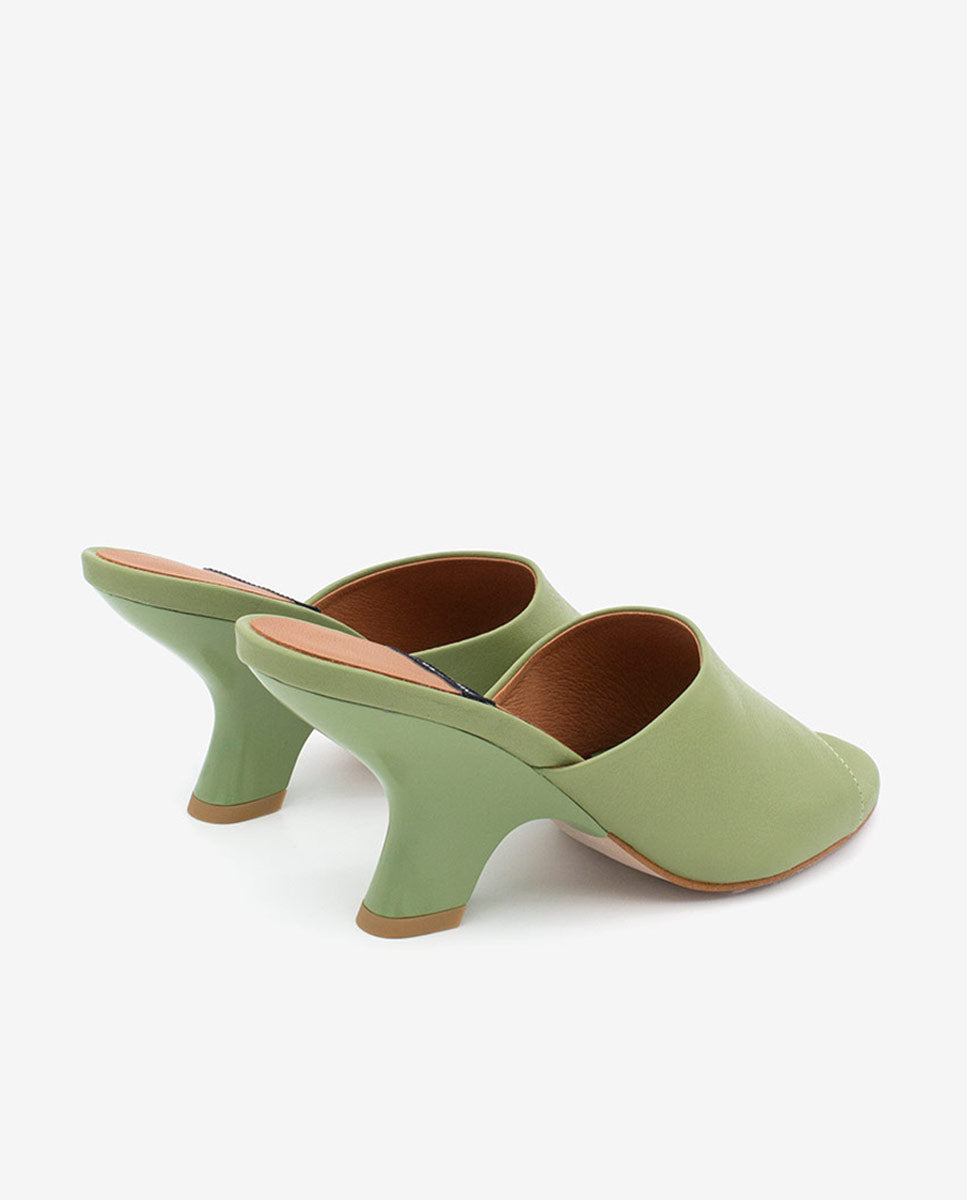 LILY - Mules con tacón de diseño de piel – Talla 39 – Ángel Alarcón