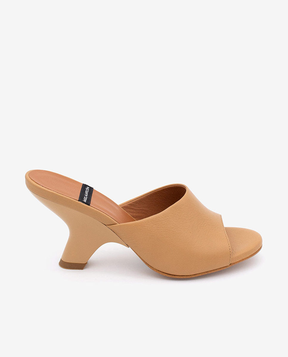 LILY - Mules con tacón de diseño de piel – Talla 35 – Ángel Alarcón