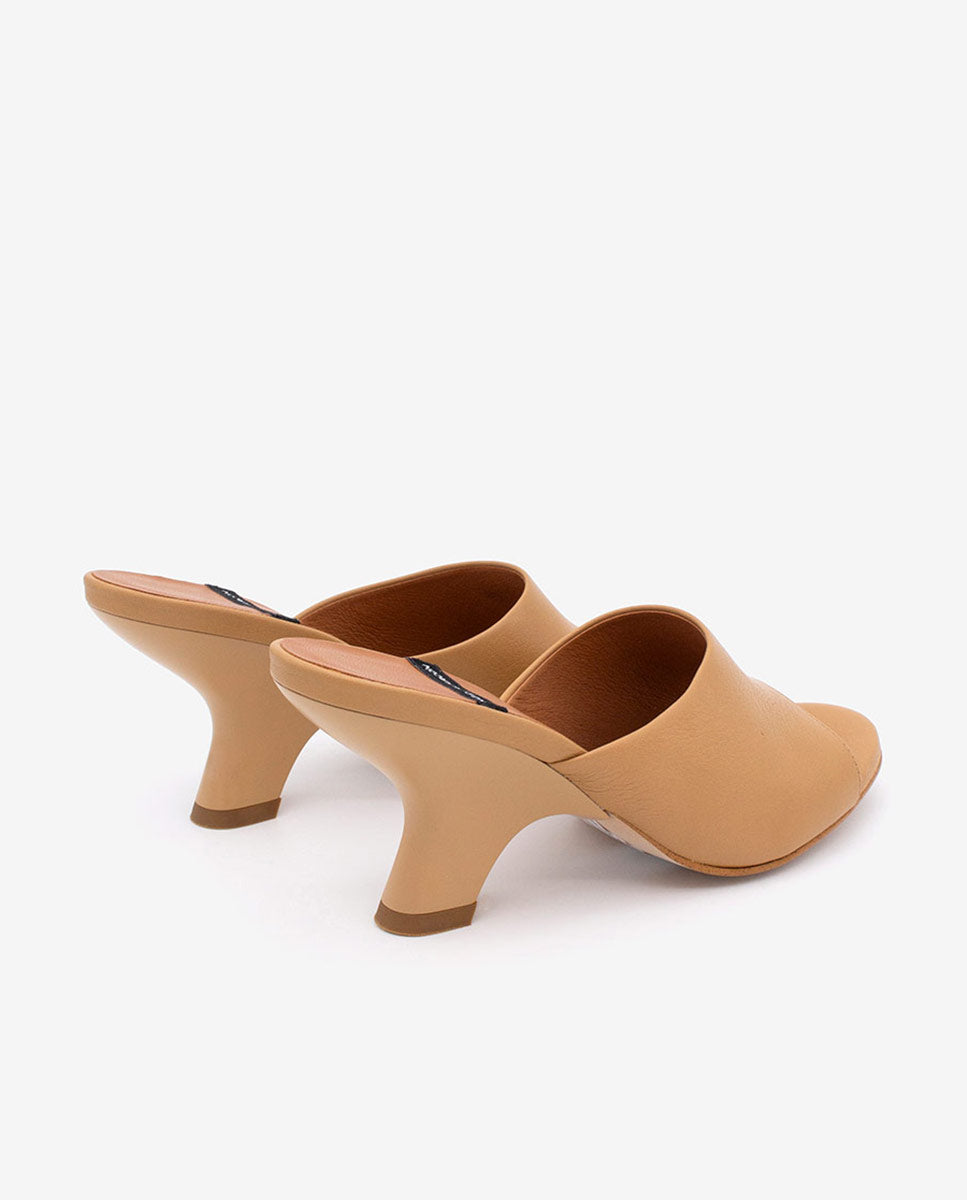 LILY - Mules con tacón de diseño de piel – Talla 36 – Ángel Alarcón