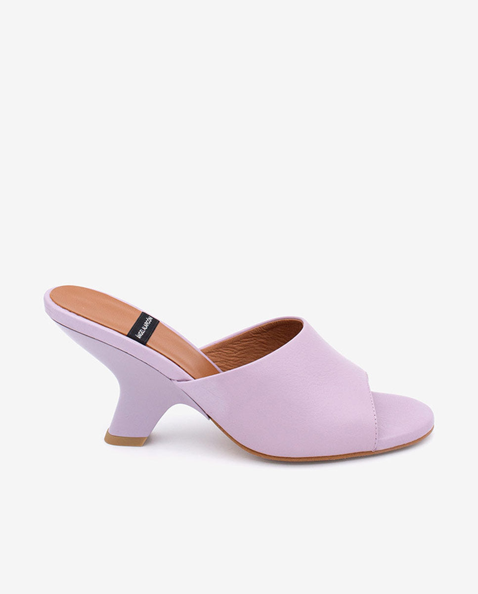 LILY - Mules con tacón de diseño de piel – Talla 36 – Ángel Alarcón
